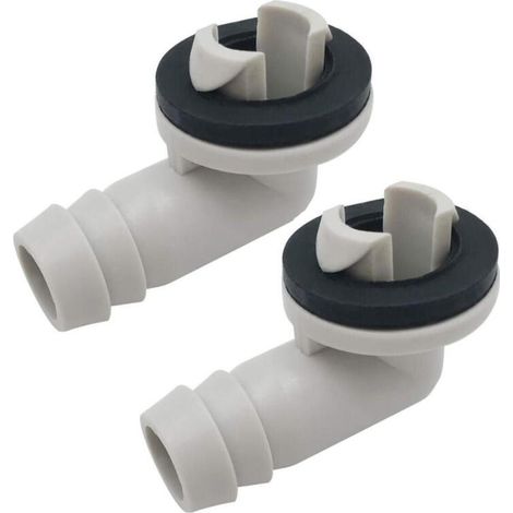 Conector acodado para manguera de drenaje de aire acondicionado con junta de goma para aires acondicionados split y de ventana (15 mm), 2 unidades (1/4)