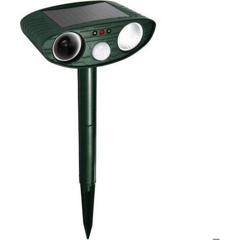 Répulsif pour Animaux, Repulsif Chat Ultrasonique à énergie Solaire Chasse Taupe Lumière LED Étanche Détecteur de Mouvement Anti Chien Chat Pigeons Écureuil Loir Oiseaux de Jardin Cour Champ Ferme (1/5)
