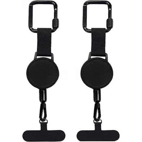 Set mit 2 ausziehbaren Diebstahlsicherungen für Smartphones, Handschlaufe und Sicherheitsband. Kompatibel mit Smartphones, Gürtelclip. (1/5)