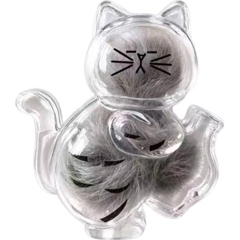 Récipient souvenir magnétique avec mini vase transparent pour ranger les poils d'animaux domestiques et le nettoyage de la maison (tabby) (1/5)