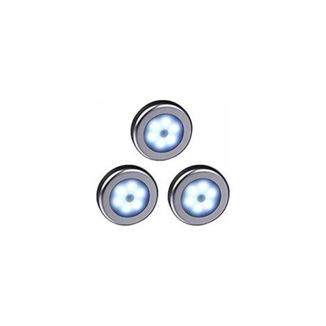 Set di 3 luci LED da interno con sensore di movimento, adesive, a batteria e senza fili, ideali per armadi, scale, ripostigli e cucina - Crezuo
