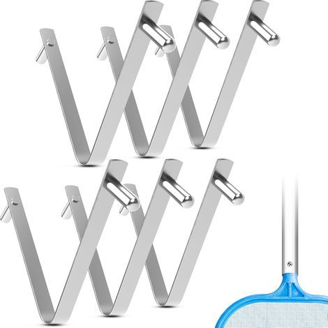 Set of 6 replacement stainless steel butterfly clips for pool nets, pool brushes, skimmers and leaf nets – Works for cleaning pool walls and floors or (1/5)