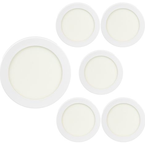 Pack 6 Downlights LED Empotrables Redondos 18W 1800lm Ø22.5cm 400