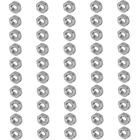 Kit d'assortiment de 50 écrous hexagonaux en acier inoxydable A2-70 pour machines industrielles M3 (1/5)