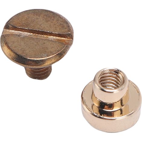 50er-Set Flachkopf-Schraubnieten 6 mm, goldfarbene Zinklegierung, Bindenieten für Lederarbeiten, Handtaschen, Geldbörsen, Bekleidung und Schuhe (1/5)
