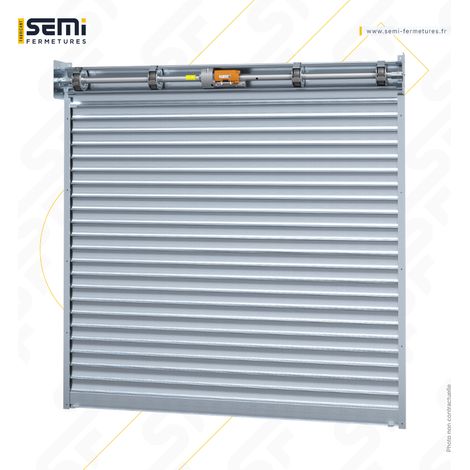 Semi Fermetures – Rideau métallique motorisé – Lames pleines 8/10ème – L1000 – H2500 – Moteur central ACM (1/2)