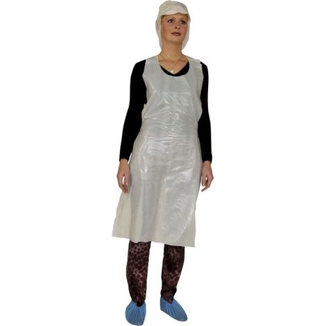 Tablier jetable agro-alimentaire Tidy Professional Aprons (Lot de 100) Blanc Unique.