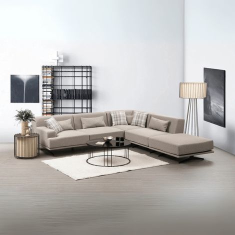 Ecksofa rechts Bentley Beige