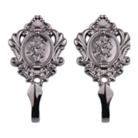 Ganchos de pared decorativos multifuncionales de bronce tallado de estilo vintage con motivo de rosa (negro, juego de 2). (1/5)