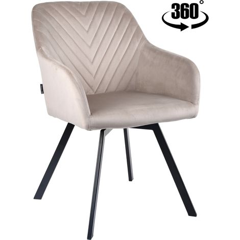 Silla giratoria tapizada PANKO 2, terciopelo beige. (1/5)