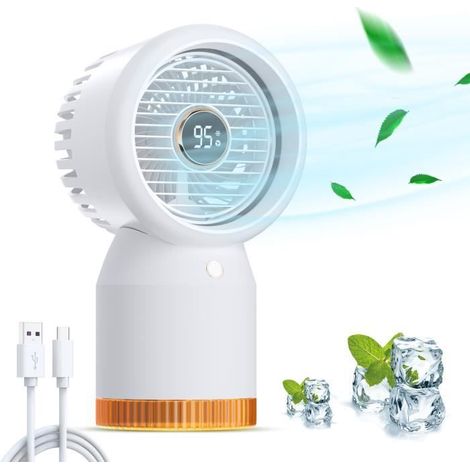 Climatiseur portatif de refroidisseur d\'air, Ventilateur de bureau silencieux,4 Vitesses Réglables pour La Chambre, Bureau, Maison (1/4)