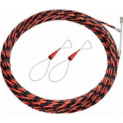 Aiguille Electricien 50M Tire Fil Electrique 5mm Diamètre Aiguille Tire Fil, rétractable d'installation pour tire Cable et rallonge en acier spiralé flexible tire fils electrique Tire fils d'électrici (1/5)