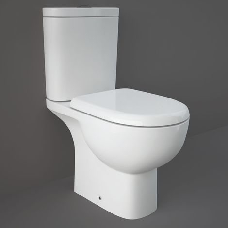 RAK Tonique Close Coupled Toilet Open Back Push Button Cistern - Soft Close Seat (1/2)