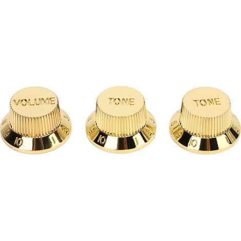 Bouton de volume pour basse électrique, potentiomètre, bouton de guitare, lot de 3 boutons de volume en plastique 2T1V finition fine, bouton de potentiomètre de guitare, bouton de contrôle de tonalité (1/5)