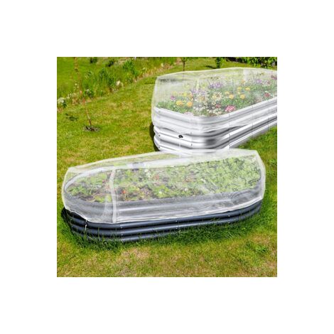 Filet de protection carré potager à cordon, anti-oiseaux et anti-insectes pour fleurs et légumes, Composition : 1 pièce, Couleur : blanc (1/5)