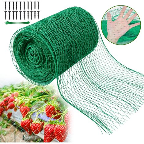 Filet Anti Oiseaux, 4M x 12M Filet de Protection, Kit de Filet de Jardin pour Protéger Les Plantes, Fruits, Fleurs, Arbres, Etang, Piscines