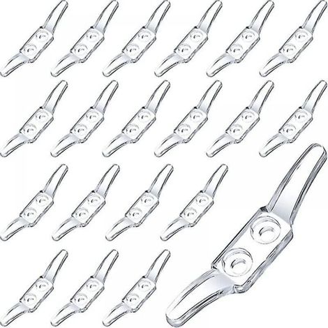 Transparente Kordelklemmen für Jalousien, Wandkordelklemmen, Kunststoffhaken für Jalousien, Vorhänge und Sonnenschutz (20er-Pack) (1/4)