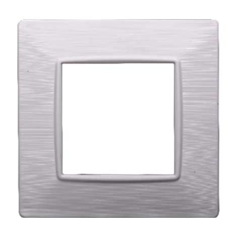 Plaque compatibles Vimar Plana 2 modules plastique couleur blanc satiné Ettroit EV85201