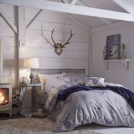 Housse de Couette, 100% Coton, Navy, 135 x 200 + 80 x 80 (1/4)