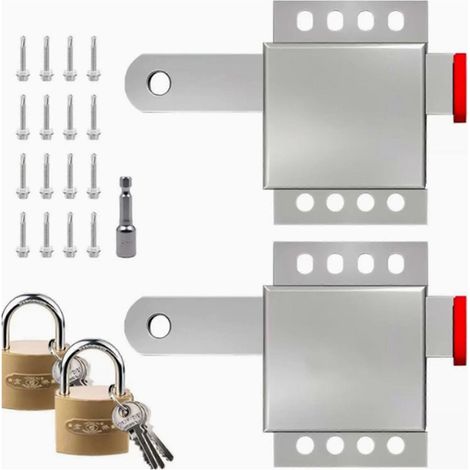 Set mit 2 Garagentorschlössern mit selbstschneidenden Schrauben, robustes Innenschloss für die meisten Garagentore. (1/5)