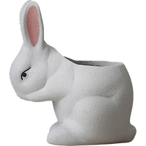 Pot de fleurs succulentes en céramique en forme de lapin de dessin animé, support pour pot de fleurs cactus, contenant de jardinage (1/5)