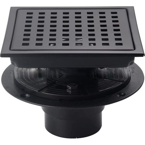 Siphon de douche carré avec bride en acier inoxydable pour la maison, la salle de bain, la cuisine, la passoire à cheveux, grilles amovibles (1/5)