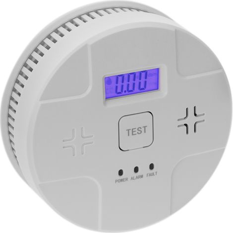 BeMatik - Détecteur de fumée autonome avec indicateurs LED, écran LCD et alarme sonore (1/5)