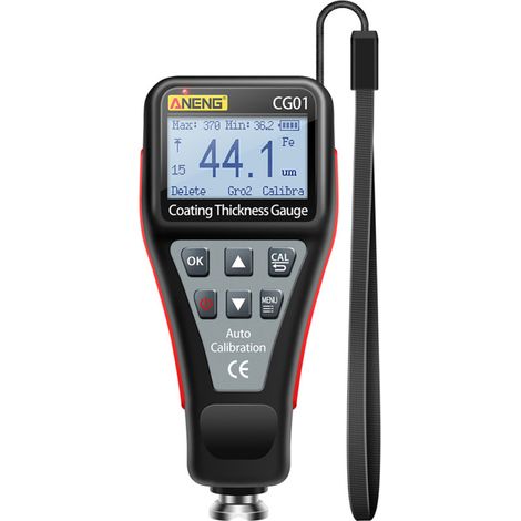 Kit de mesure d'épaisseur de revêtement CG01 pour métaux ferreux et non ferreux, testeur d'épaisseur de peinture automobile avec écran LCD rotatif automatique réglable, alarme