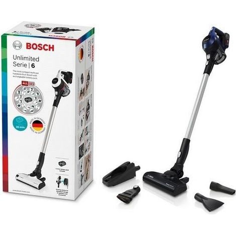 Aspirateur sans sac BOSCH BBS611MAT 18V 2,5 Ah 0,3L - Bleu - Autonomie 30 min