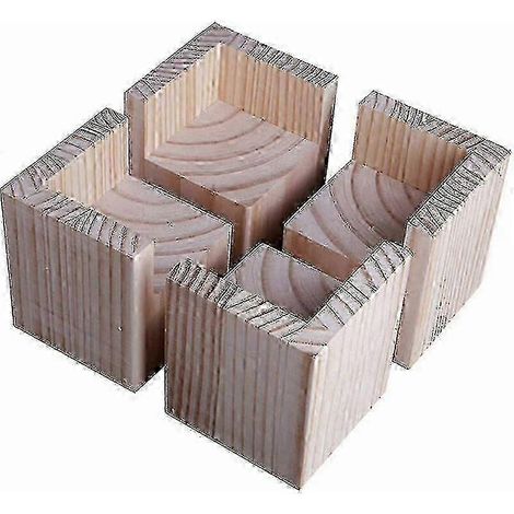 Ensemble de 4 rehausseurs de meubles en bois, rehausseurs de bureau et de lit pour pieds de meubles. (1/5)