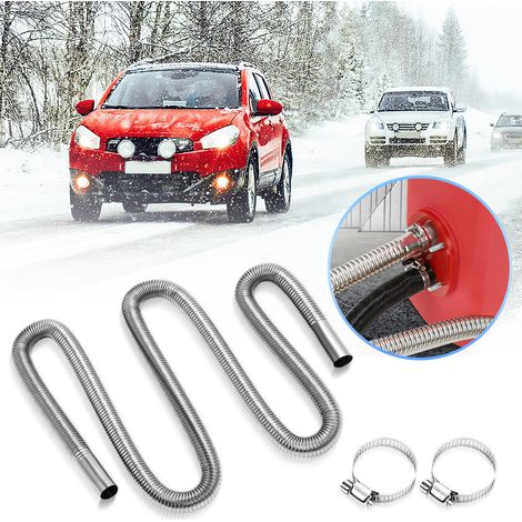Wolketon 200cm Tubo di scarico flessibile con silenziatore φ25mm per riscaldamento a gasolio - Set con fascette in acciaio inox (1/5)