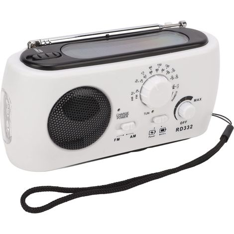 Radio de Manivelle d'urgence, Chargeur de Lampe de Poche Solaire, Radio Météorologique Portable AM ​​/ FM avec 3 Lampe de Poche LED, Chargeur de Téléphone, pour Le Camping (1/5)