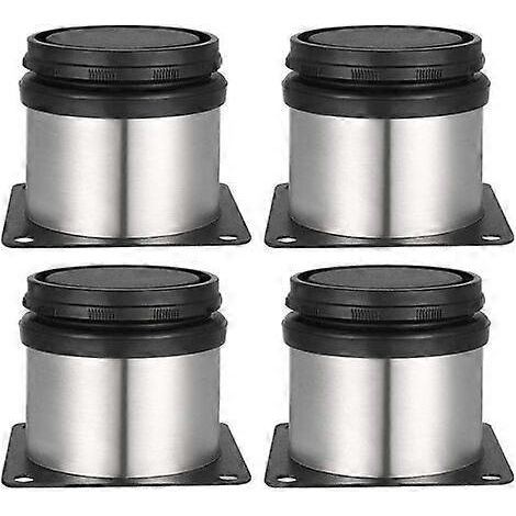 Pieds réglables, hauteur 50 mm, pieds de meuble épais en acier inoxydable brossé, plage de réglage en hauteur 0-15 mm, lot de 4, conviennent aux tables, canapés et armoires. (1/5)