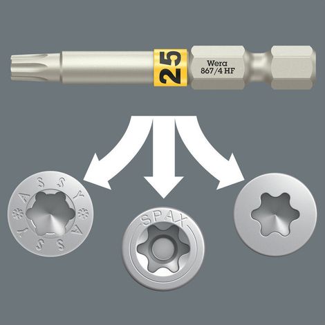 WERA - 05060508001 - EMBOUT AVEC FONCTION DE RETENUE, 867/4 TORX® HF EMBOUTS AVEC FONCTION DE RETENUE, TX 20 X 50 MM (1/4)