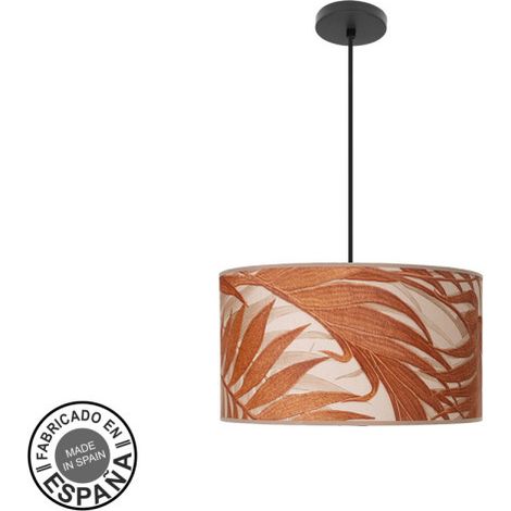 Pendente Fashion 2xe27 Nero/foglia Caldera Regx40x40cm C/diffusore