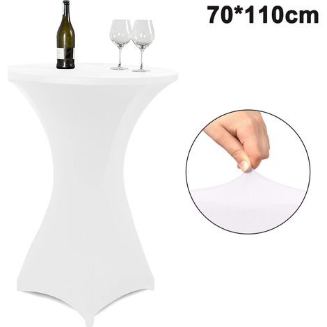 Nappe ronde élastique pour cocktails, nappe extensible dans les quatre sens, idéale pour les fêtes en extérieur, les prestations de DJ, les expositions, les banquets, les mariages et autres occasions. (1/5)