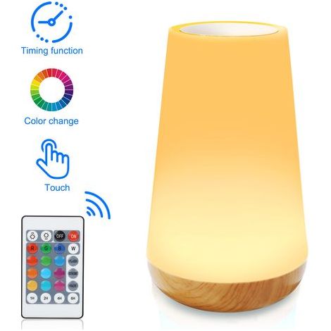 Luce notturna a LED, lampada da comodino con sensore tattile, telecomando, luminosità regolabile, batteria ricaricabile, adatta per camera da letto, cameretta dei bambini, soggiorno (1/5)