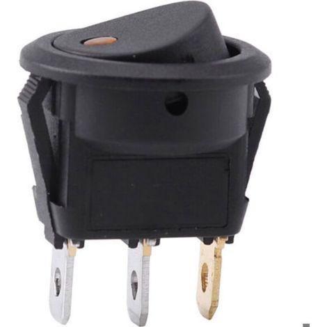 Interrupteur à Bascule DC 12V Commutateur de Contrôle On/Off Bouton Marche/Arrêt Rond avec LED Lumière Voyant Orange pour Camion (1/4)