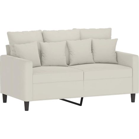 Canapé  Sofa à 2 places Crème 120 cm Velours (1/5)