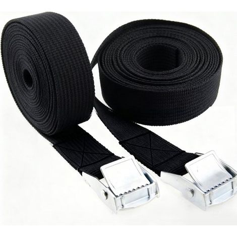 2 sangles de tension, kit de fixation avec sangle pour porte-vélos, porte-motos et porte-vélos, vert olive, 2,5 x 200 cm (1/5)