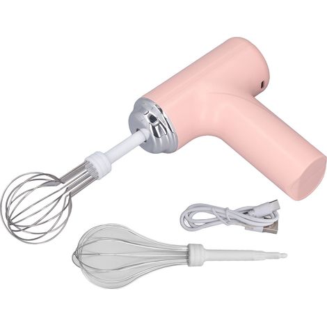 Kabelloser Schneebesen, tragbarer Handmixer für Sahne und Salatdressings, Rosa (1/5)