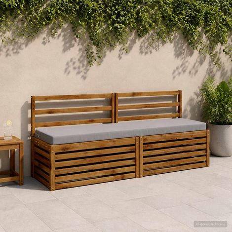 vidaXL Cojín de banco SOEST 100% Poliéster Gris 200 x 40 x 8 cm (1/5)