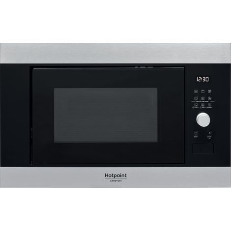 Hotpoint Ariston – Micro-ondes grill intégré 20 L 800 W – Acier inoxydable – Écran rotatif tactile – Noir – Pour cuisine moderne
