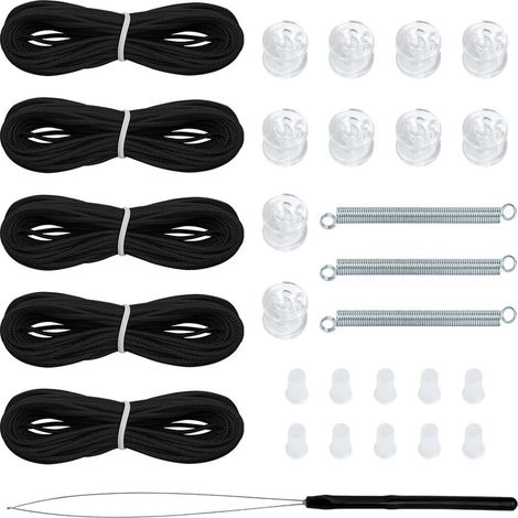 Ensemble d'accessoires pour stores alvéolés de 29 pièces, store plissé, ressort de rideau, pièces de rechange pour cordon de traction et stores vénitiens de 20 mm. (1/5)
