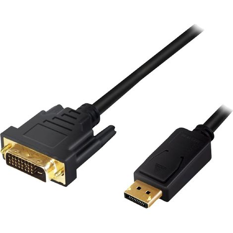 Cable DisplayPort 1.2 prise male DVI-D -24+1- prise male FULL HD 3m - Noir