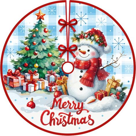 Jupe Pour Arbre De Noël - 120 Cm - Tissu Polyester Lavable - Couverture De Base D'Arbre - Intérieur Salon Fête Familiale - 1 Pièce (1/2)