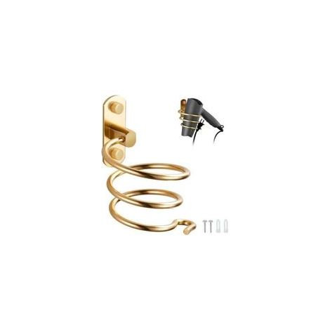 Goldener, wandmontierter Haartrocknerhalter aus Aluminium, Haartrocknerhalter für Badezimmer, Hotel, Friseursalon - Crezuo (1/4)