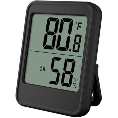 Hygromètre d'intérieur Thermomètre à grand écran pour bureau, mur magnétique, température et humidité avec support pour la maison, la serre et la cave (1/5)