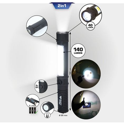Brilliant Tools BT130910 2 in 1 COB-Taschenlampe mit 140 Lumen (1/5)