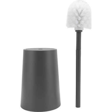 Toilet Bowl Brush Holder Set Long Handle Toilet Bowl Scrubber Space Saving Toilet Brush Set with Base for Bathroom Grey (1/5)